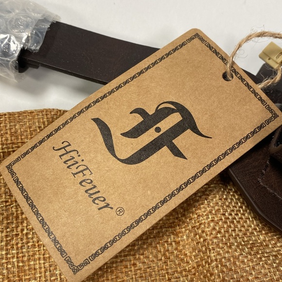 Hiifeuer medieval faux leather back sword frog vintage adjustable holster brown - Picture 6 of 7